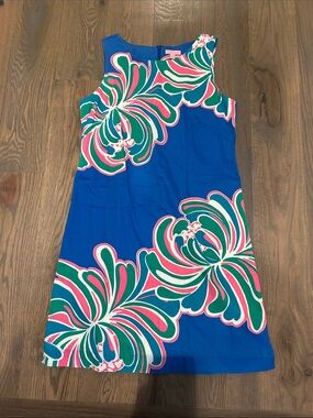 Lilly Pulitzer Blue Dress with Pink, Green & White Print